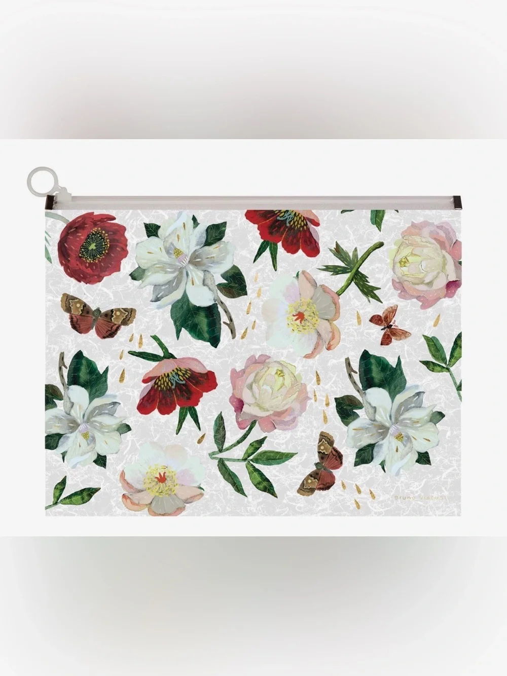 BV by Bruno Visconti Poly Zip Folder in Peonies Design - A4 size